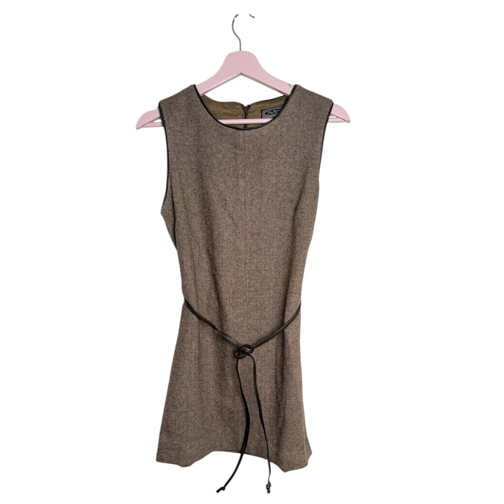 GAP Brown Tweed Mini Dress with Thin Black Belt